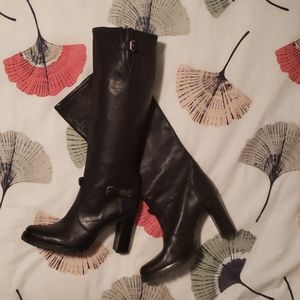 Black Knee high back boots